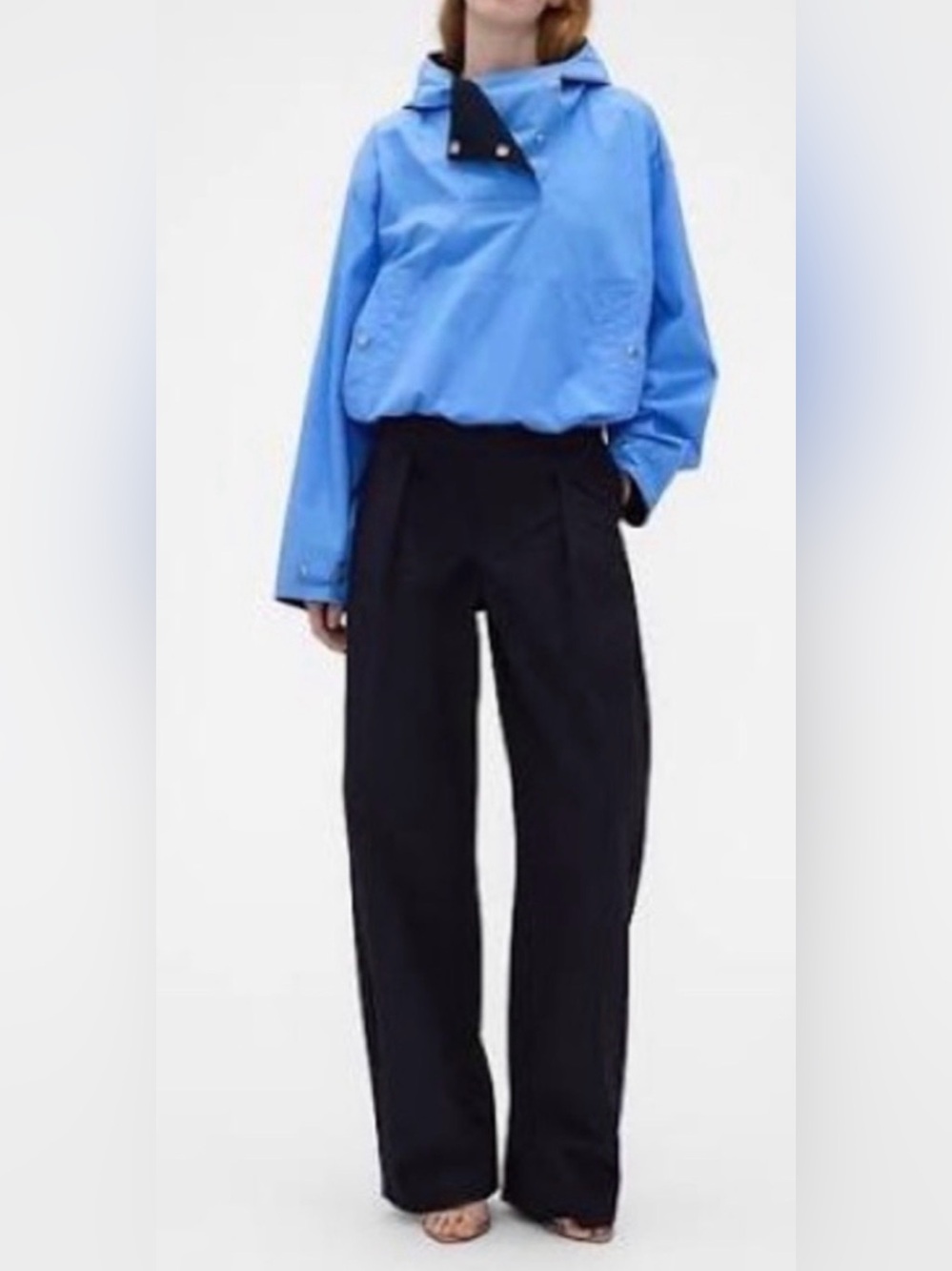 Gap X Victoria Beckham Navy Wide-Leg High-Waist Trousers NWT